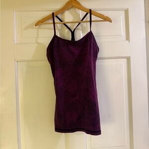 Lululemon Purple & black print workout Top
